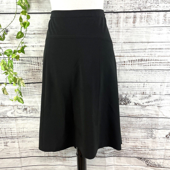 Ann Taylor Skirt size 10 Classic Black Knee High Low Modest Suit Career Church - Picture 1 of 10